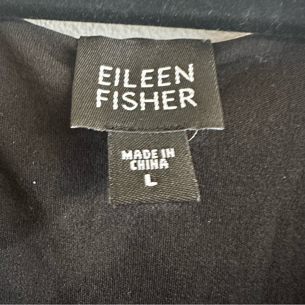 EILEEN FISHER Stretch Jersey Scoop Neck Tank Womens Size Large Black Classic Top - Picture 4 of 8